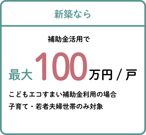 新築なら補助金100万円